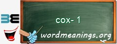 WordMeaning blackboard for cox-1